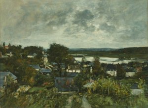 La Touques near Deauville by Eugene Boudin Oil Painting