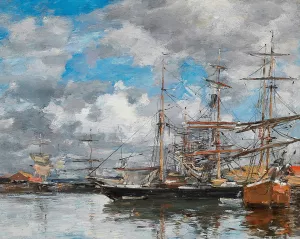 Le bassin de Deauville by Eugene Boudin Oil Painting