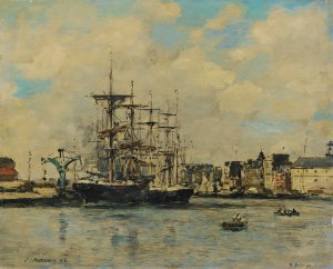Le Havre. Bassin De La Barre Oil painting by Eugene Boudin