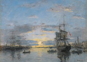 Le Havre. L'avant-Port Au Soleil Couchant by Eugene Boudin Oil Painting