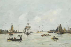 Le Havre. L'avant-Port Oil painting by Eugene Boudin