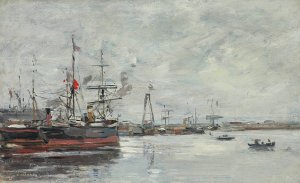 Le Havre. Le Port by Eugene Boudin Oil Painting