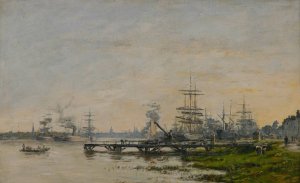 Le port de Bordeaux, vu du quai de Bacalan by Eugene Boudin Oil Painting