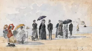 Les Crinolines by Eugene Boudin Oil Painting