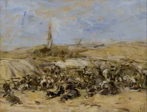 Pardon of Ste-Anne-La-Palud Oil painting by Eugene Boudin