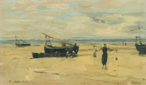 Plages Echouees Oil painting by Eugene Boudin