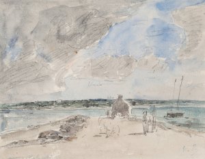 Plougastel, le passage a l'embouchure de la riviere de Landerneau by Eugene Boudin Oil Painting
