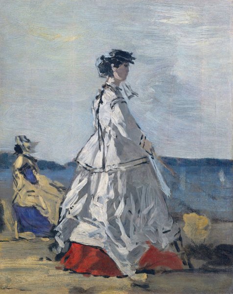 Main Product Photo of Princess Pauline Metternich on the Beach  Painting by Eugene Boudin