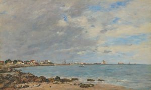 Saint-Vaast-La-Hougue, La Baie by Eugene Boudin Oil Painting