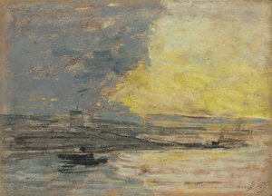 Seaside, Port of Honfleur by Eugene Boudin Oil Painting
