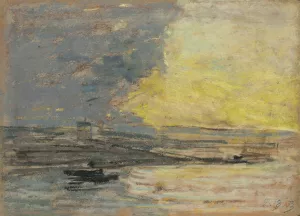 Seaside, Port of Honfleur by Eugene Boudin Oil Painting