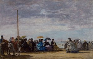 The Beach by Eugene Boudin Oil Painting