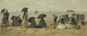 The Beach by Eugene Boudin Oil Painting