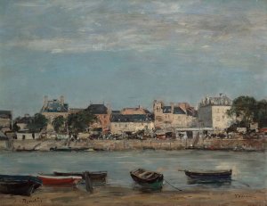 The Port of Trouville by Eugene Boudin Oil Painting