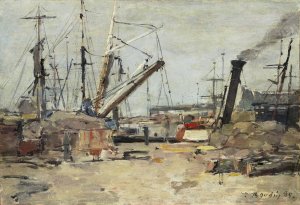 The Trawlers by Eugene Boudin Oil Painting