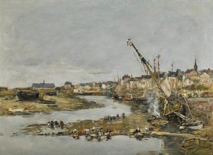 Trouville. Le port by Eugene Boudin Oil Painting