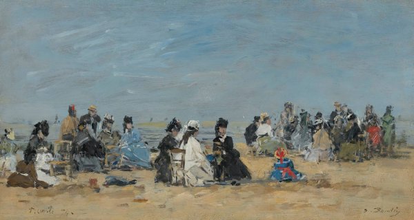 Main Product Photo of Trouville, Scene De Plage  Painting by Eugene Boudin