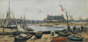 Trouville, Vue Du Port Prise De L'embarcadere by Eugene Boudin Oil Painting