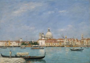 Venice, Santa Maria della Salute from San Giorgio by Eugene Boudin Oil Painting