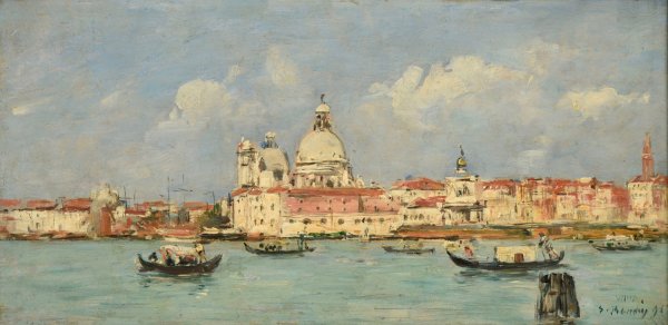 Main Product Photo of Venise. La douane et Notre-Dame-de-la-Salute  Painting by Eugene Boudin