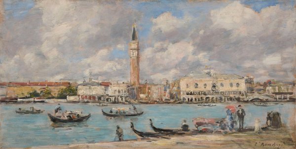 Venise. San Giorgio  by Eugene Boudin - Hand-Painted Oil Painting Reproduction