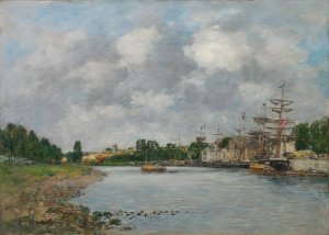 View of the Port of Saint-Valery-sur-Somme by Eugene Boudin Oil Painting