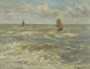 Voiliers Sur La Mer by Eugene Boudin Oil Painting