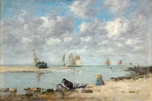 Washerwoman near Trouville by Eugene Boudin Oil Painting