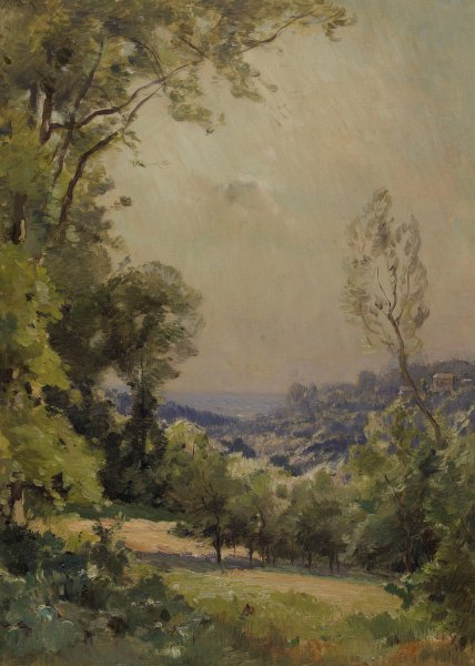 Paysage  by Eugene Bourgeois - Hand-Painted Oil Painting Reproduction