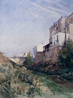 Rue de la Fontaine a Mulard by Eugene Bourgeois Oil Painting