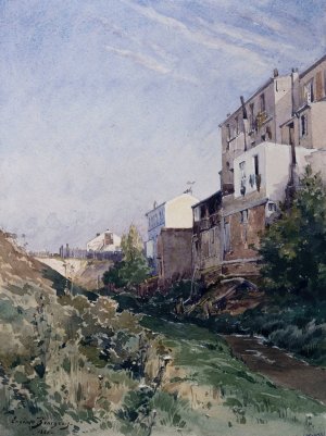 Rue de la Fontaine a Mulard by Eugene Bourgeois Oil Painting