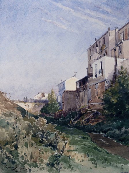 Rue de la Fontaine a Mulard  by Eugene Bourgeois - Hand-Painted Oil Painting Reproduction