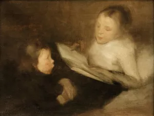 A Nice Tale by Eugene Carriere Oil Painting