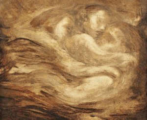 Children asleep by Eugene Carriere Oil Painting