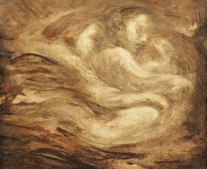Children asleep by Eugene Carriere Oil Painting