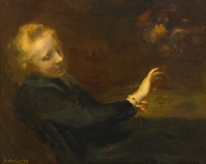 La Nouvelle Montre-Bracelet by Eugene Carriere Oil Painting