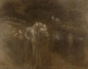 Les jeunes meres by Eugene Carriere Oil Painting