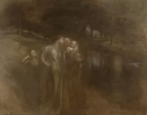 Les jeunes meres by Eugene Carriere Oil Painting