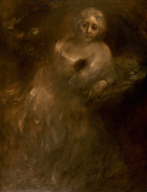 Portrait de Madame Aline Menard-Dorian by Eugene Carriere Oil Painting