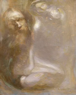 Rodin modelling a Sculpture by Eugene Carriere Oil Painting