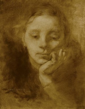 Tete de femme Oil painting by Eugene Carriere