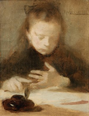 The Addition by Eugene Carriere Oil Painting
