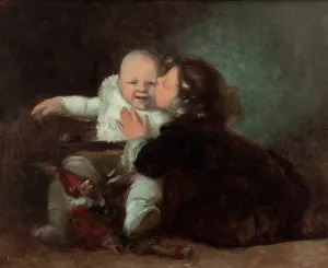 The Kiss by Eugene Carriere Oil Painting