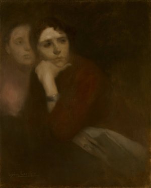 Two Women by Eugene Carriere Oil Painting