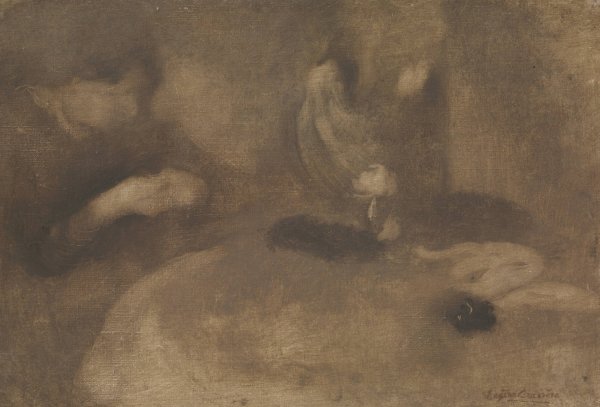Main Product Photo of Women Sewing at a Table  Painting by Eugene Carriere