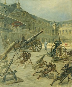 Trophees de guerre dans la cour des Invalides, en 1917 by Eugene Chaperon Oil Painting