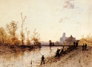 Fishing On The Banks Of A River
