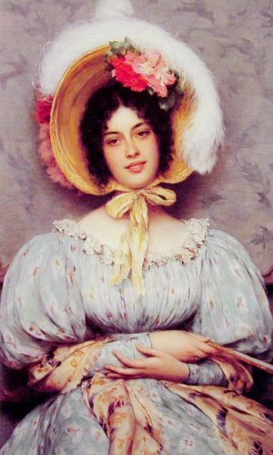 A Viennese Beauty Oil painting by Eugene De Blaas