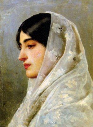 A Young Beauty Oil painting by Eugene De Blaas