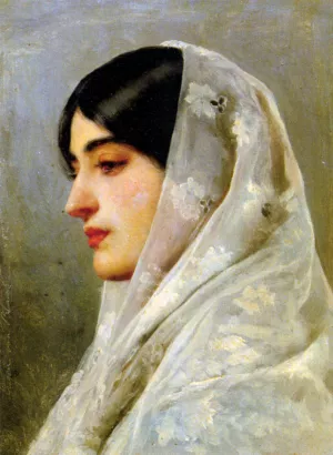 A Young Beauty Oil painting by Eugene De Blaas